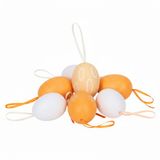 Home & Styling Paaseieren hangdecoraties - oranje - 12x stuks - 6 cm - kunststof