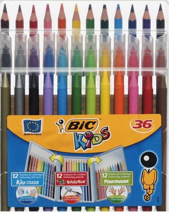 Bic Kids 36 Delige Kleur Set - Potloden / Waskrijt / Stiften