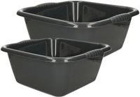 Plasticforte Afwasteilen Set - 10 en 15 Liter - Antraciet
