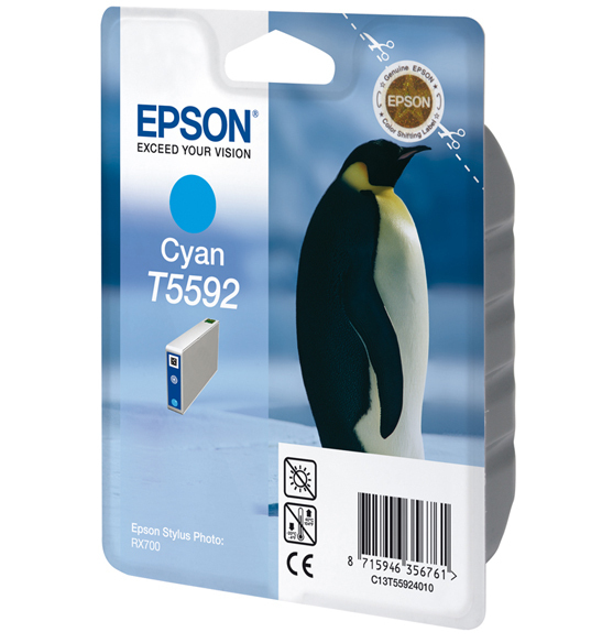 Epson Penguin inktpatroon Cyan T5592 single pack / cyaan