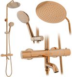 Rea Doucheset Lungo Copper Met Thermostaat