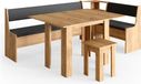Vicco Roman Hoekbank set – 210 x 120 cm met tafel Krachtige eik goud