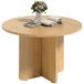HOMCOM Table basse ronde, diamètre 66 cm, table basse en bambou avec pied croisé, naturel