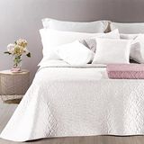 Caleffi Sprei Patricia wit katoensatijn tweepersoonsbed