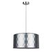 Homemania HOMBR_0029 hanglamp, kroonluchter, stof, metaal, grijs, 50 x 50 x 120 cm