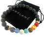 Rhylane Elastische chakra armband met lavasteen natuursteen