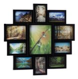 Relaxdays Cadre photo galerie - 11 photos - Cadre collage - Collage photo - Cadre multi-photos noir