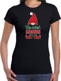Bellatio Decorations fout kersttrui t-shirt dames - Cutest Gnome - black - Christmas dwarf XL