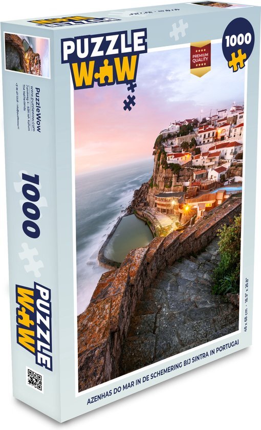 MuchoWow Puzzel Azenhas do Mar in de schemering bij Sintra in Portugal - Legpuzzel - Puzzel 1000 stukjes volwassenen