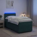 vidaXL Boxspringbed met matras, donkergroen, 90 x 190 cm, fluweel