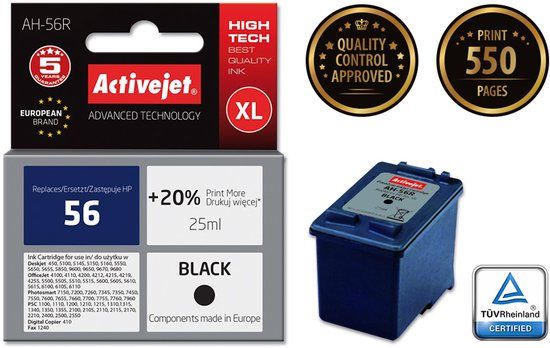 ActiveJet AH-56R Zwart Inkt Cartridge