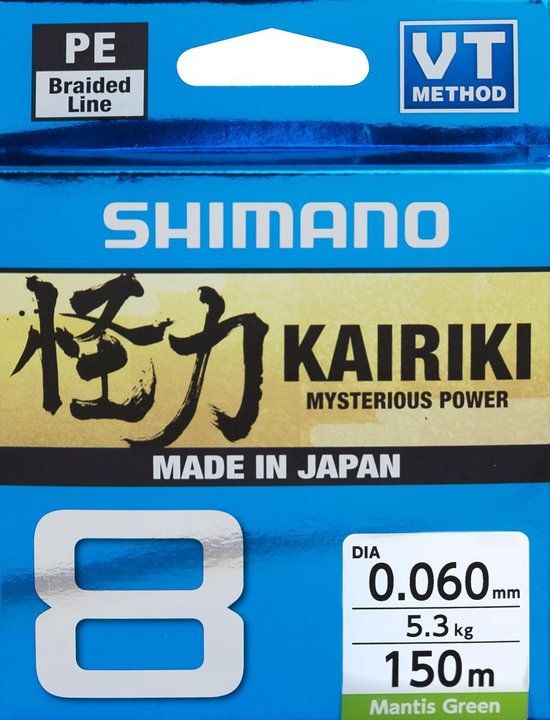 Shimano Kairiki 8 Mantis Green 0.16mm - 150m - 10.3kg - Gevlochten Vislijn