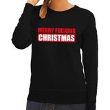 Bellatio Decorations Foute kersttrui / sweater Merry Fucking Christmas groen voor dames - Kersttruien L