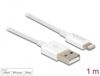 Delock USB data and power cable for iPhone™, iPad™, iPod™ white 1 m