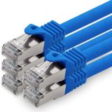 1aTTack.de 3.0m CAT7 LAN-netwerkkabel RJ45 10 Gigabit, 5 stuks - blauw