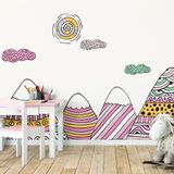 Ambiance Sticker Kinderstickers van Scandinavische bergen van Amika, 110 x 165 cm