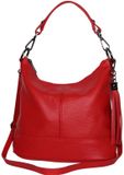 AmbraModa GLX09 - Dames handtas, schoudertas van echt leer. Rood