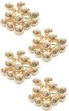Decoris Kaemingk B.V. 40x Mini glazen kerstballen kerststekers/instekertjes parel 2 cm - Parel kerststukjes kerstversieringen glas
