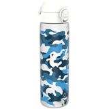 ION8 Waterfles, 500 ml/18 oz, Lekvrij, Makkelijk te Openen, Veilige Vergrendeling, Vaatwasserbestendig, BPA-vrij, Draaghendel, Past in Bekerhouders, Makkelijk Schoon, Geurvrij, Witte Camouflage