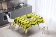 Bonamaison Tafelkleed, Anti-Mold, Sneldrogend, Waterdicht, 100% Polyester Tafellaken, Neon Geel, Rook, 140 x 140 Cm