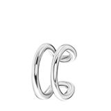 Lucardi Dames Earcuff dubbel - Oorbellen - Echt Zilver - Zilverkleurig