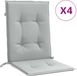 vidaXL Coussin de chaise - 4 pièces - Dossier bas - 100x50x4 cm - Tissu - Gris clair