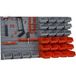 Boîte de rangement murale 44 pièces, modulable et amovible, en PP, rouge et gris, 54x22x95cm
