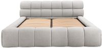 Vente-unique Bed met opbergruimte stof lichtgrijs 160 x 200 cm