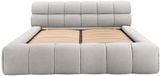 Vente-unique Bed met opbergruimte stof lichtgrijs 160 x 200 cm