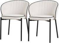 ML-Design Set van 2 eetkamerstoelen Beige Stof Metaal 49 cm