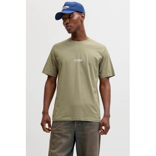 JACK & JONES ESSENTIALS relaxed T-shirt lichtkaki