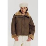 HARPER & YVE Imitatiebont Lammy Coat met Imitatiebontkraag - Groen