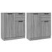 vidaXL Dressoir, 2 stuks, 60x30x70 cm, bewerkt hout, grijs Sonoma eiken
