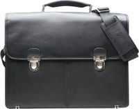 Esquire Oxford Briefcase Laptoptas Zwart Leer