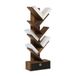 Furinno Boomboekenplank 7-laags vloerstaande boom boekenkast met vuilnisbak, amber grenen/zwart