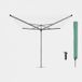Brabantia Essential Droogmolen - met Beschermhoes en Betonanker - 40 m - Metallic Grey
