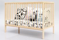 Lettino Babybedje Dominik 120x60 cm met bijtringen, kleur: grenen, inclusief matras