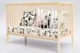 Lettino Babybedje Dominik 120x60 cm met bijtringen, kleur: grenen, inclusief matras