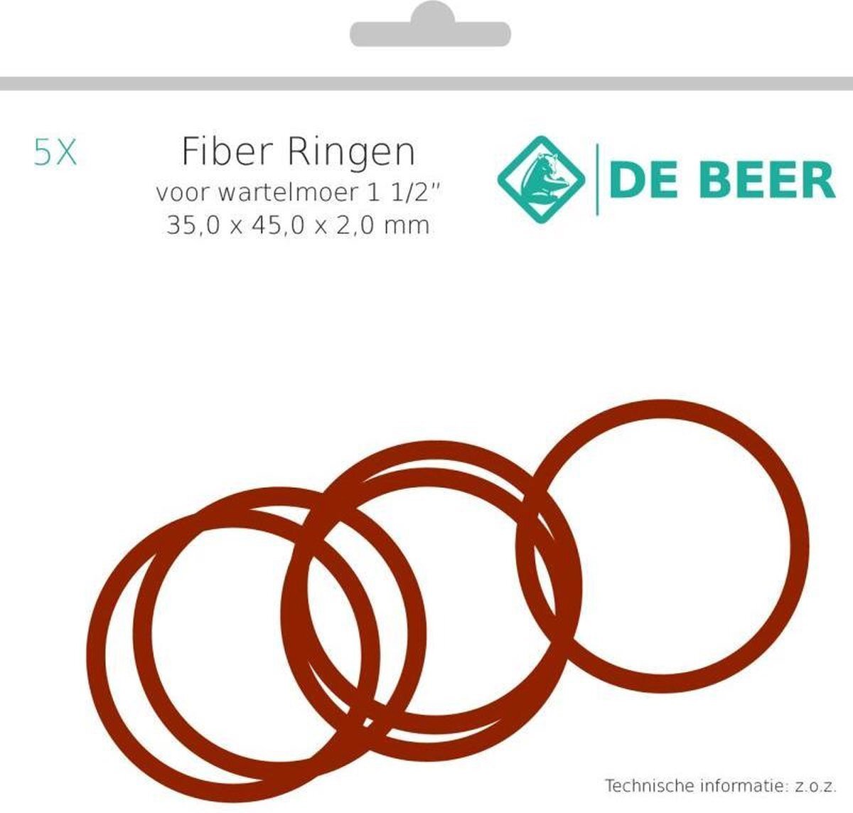 Beer, DE pakkingring 35x45x2 mm - 5 stuks