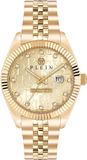 Philipp Plein Date Superlative PWMFA0525 Herenhorloge - Staal - Goudkleurig - Ø 41 mm