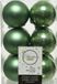 Decoris Kerstballen - 12x st - salie groen - mat en glans - 6 cm - kunststof