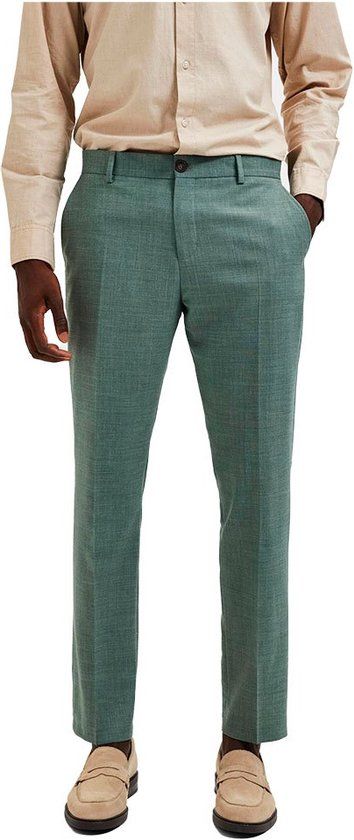 Selected Oasis Slim Fit Broek Light Green Melange 50 Men