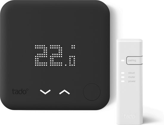 tado° Zwarte Slimme Thermostaat V3+ Starterskit - Bedrade variant