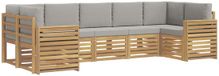 vidaXL Tuinset met 7 zitplaatsen, wit en lichtgrijs, polyester