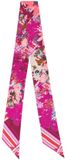 Roeckl Sjaal Check & Flowers 11x200 cm Zijde Vrouwen Multi Magenta