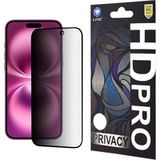 Lito Film de protection d'écran Privacy Lito HD Pro pour Apple iPhone 16 Plus, Verre trempé, Collage intégral