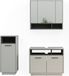 Vicco Meuble de salle de bain Beatrice, Gris, 3 pièces