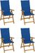 Chaises pliantes en acacia 4 pièces réglables avec coussins