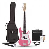 Gear4music 3/4 LA Basgitaar + 15 W Versterkerpakket, Roze