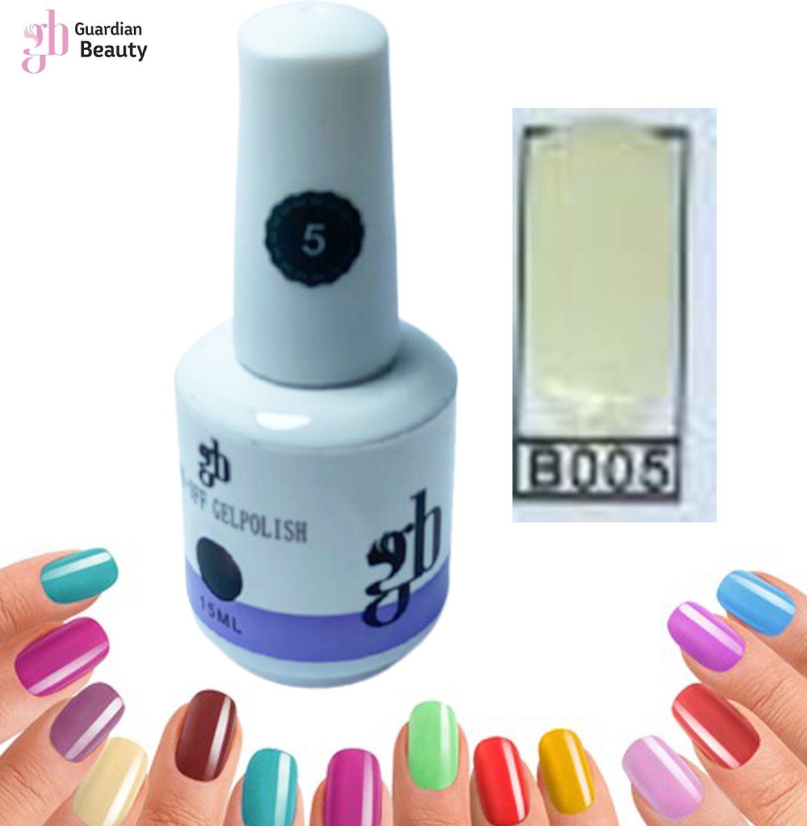 Guardian Beauty Gel Polish Soak Off - Gellak - Glitters Nagellak #B005 15ml each - 2stuks